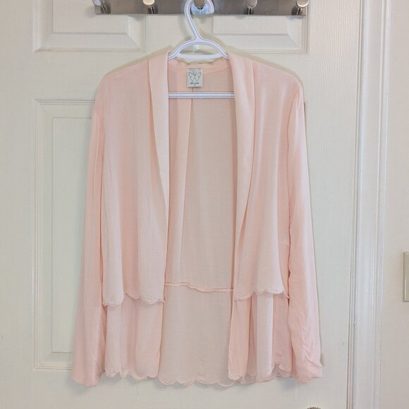 Ella Moss XS Peach Layered Scalloped Blouse - Picture 1 of 3